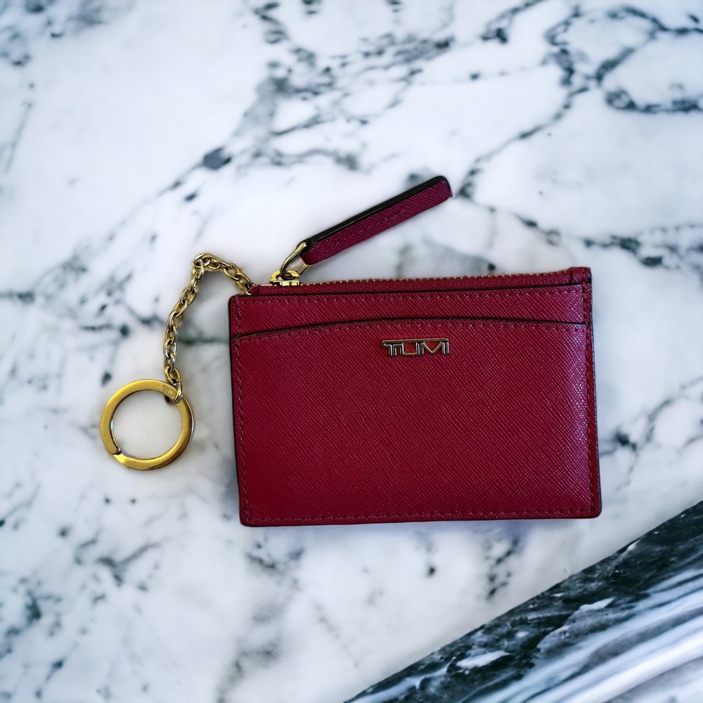 Tumi Zip Card with Keychain fushia